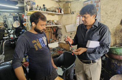 Distributing Wrench & Eye Protection Goggles to Unskilled Mechanics